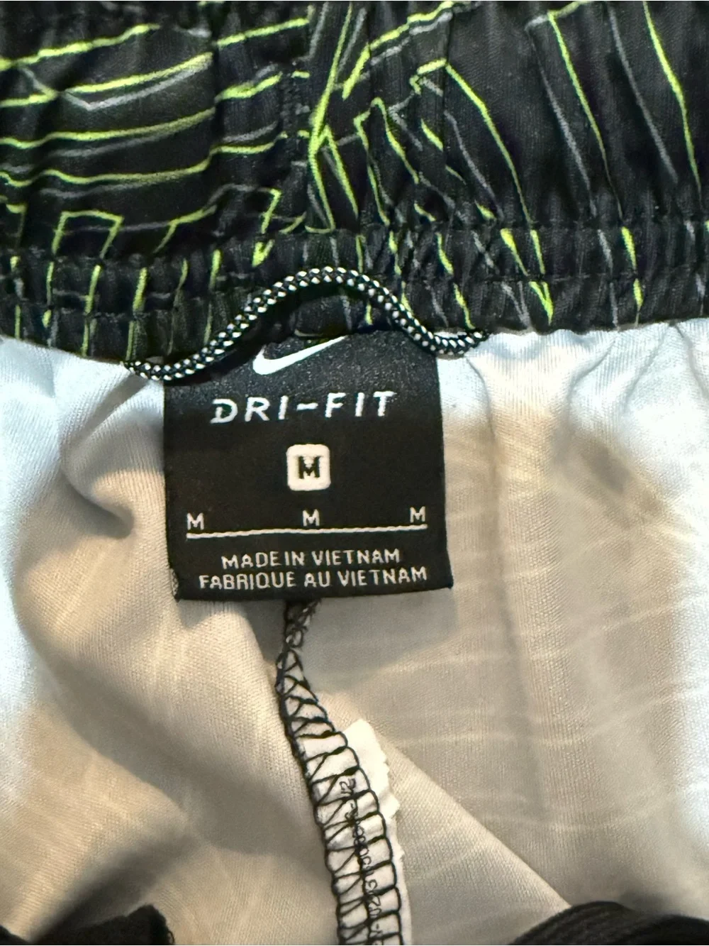 Nike Black & Neon Green Patterned Dri-FIT Shorts